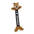 Beaver Plush Bookmark with Custom Imprint in Black Elastic